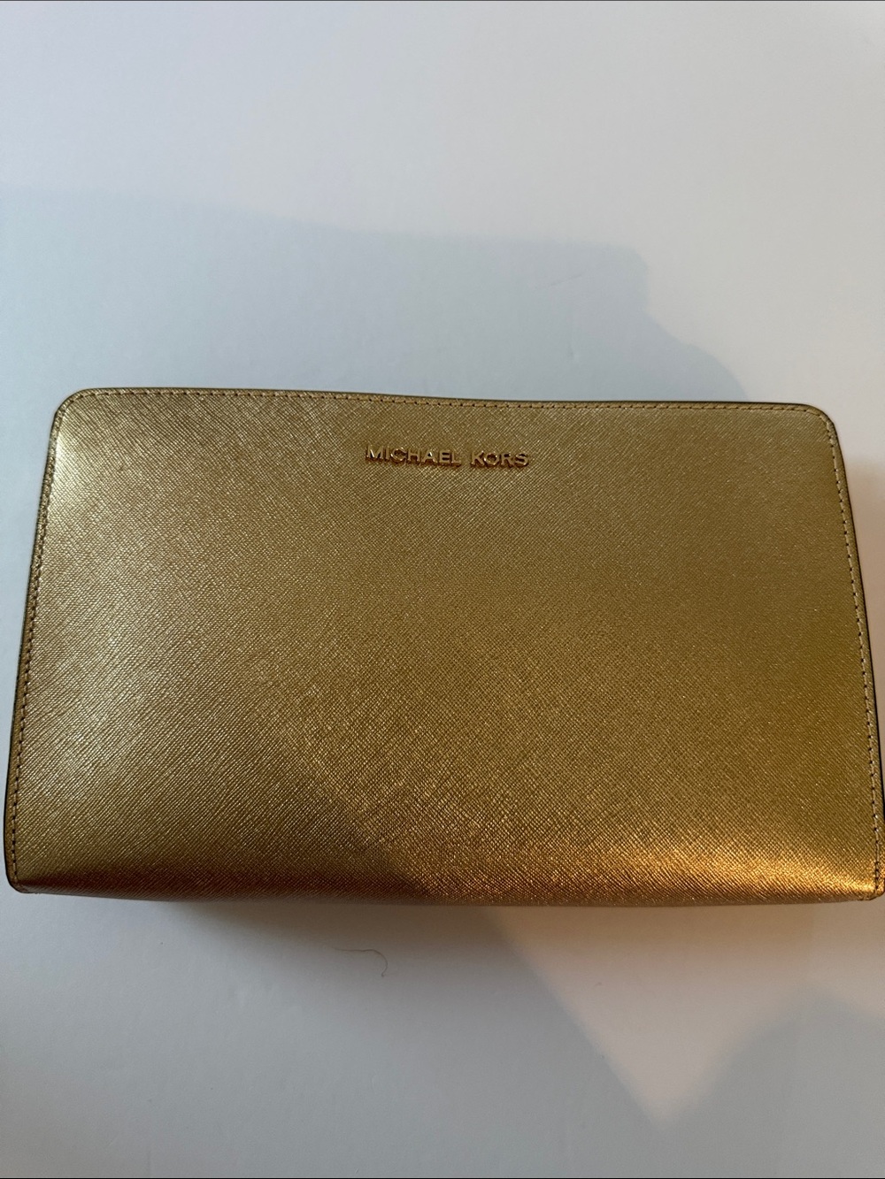 Michael Kors Pale Gold Crossbody Clutch